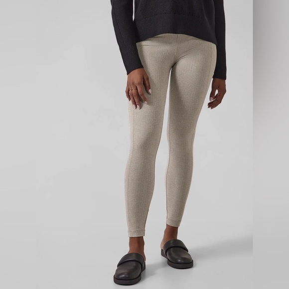 Athleta Delancey Herringbone Tight Walnut Brown Medium - Picture 3 of 6